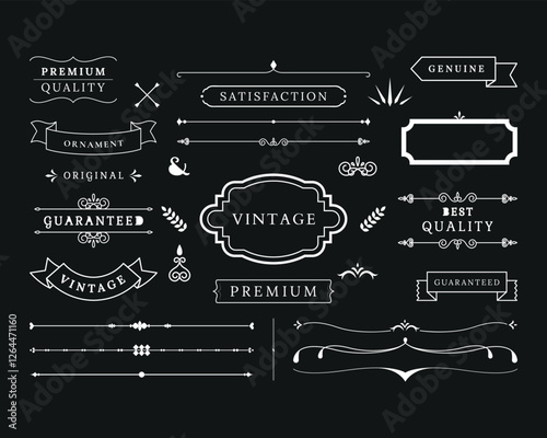 Set of vintage frames. Floral ornament. decorative vector frames and borders. Isolated icons vector set