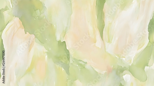 Abstract watercolor painting in calming sage green and cream tones; perfect for backgrounds, websites, or design projects.
