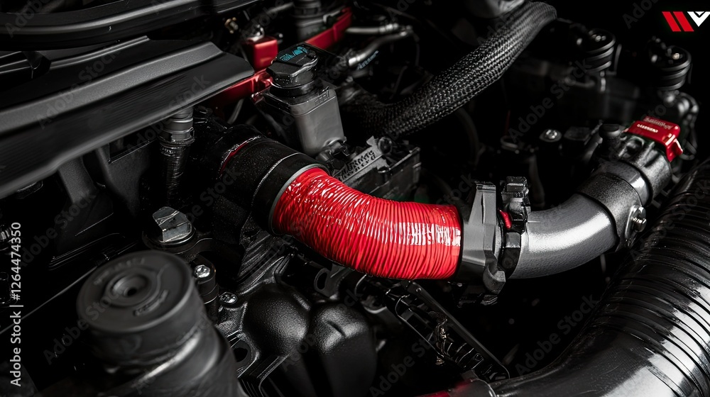 Cooling system hoses with protective sleeves installed Cooling system hoses with protective sleeves installed