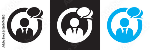 Speaking   icons . Communication icons for web and mobile app.  isolated on white and black background. vector illustration. EPS10