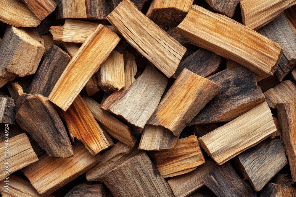 Close-up of various sized wood pieces, showing natural textures and colors. Ideal for projects related to fuel, crafts, or natural backgrounds. Close-up of various sized wood pieces, showing natural textures and colors. Ideal for projects related to fuel, crafts, or natural backgrounds.