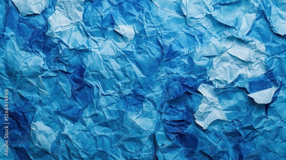 Obraz premium Crumpled Blue Paper Texture Background Design (25)