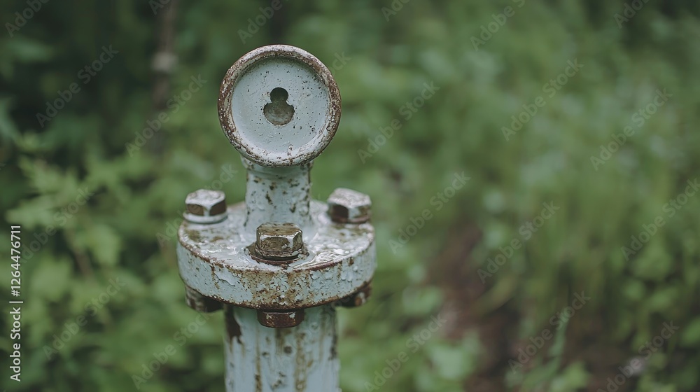 Rusty pipe fitting in a natural setting Rusty pipe fitting in a natural setting