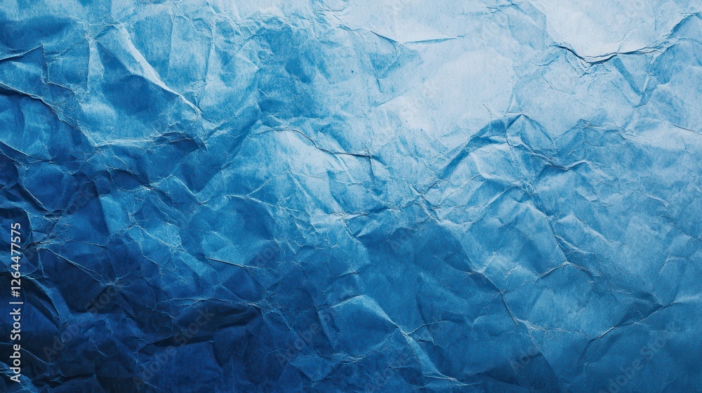 Obraz premium Crumpled Blue Paper Texture Background Design (38)