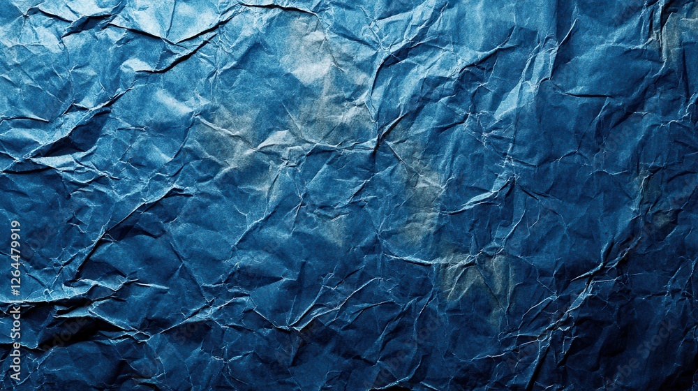 Obraz premium Crumpled blue paper texture background design (52)