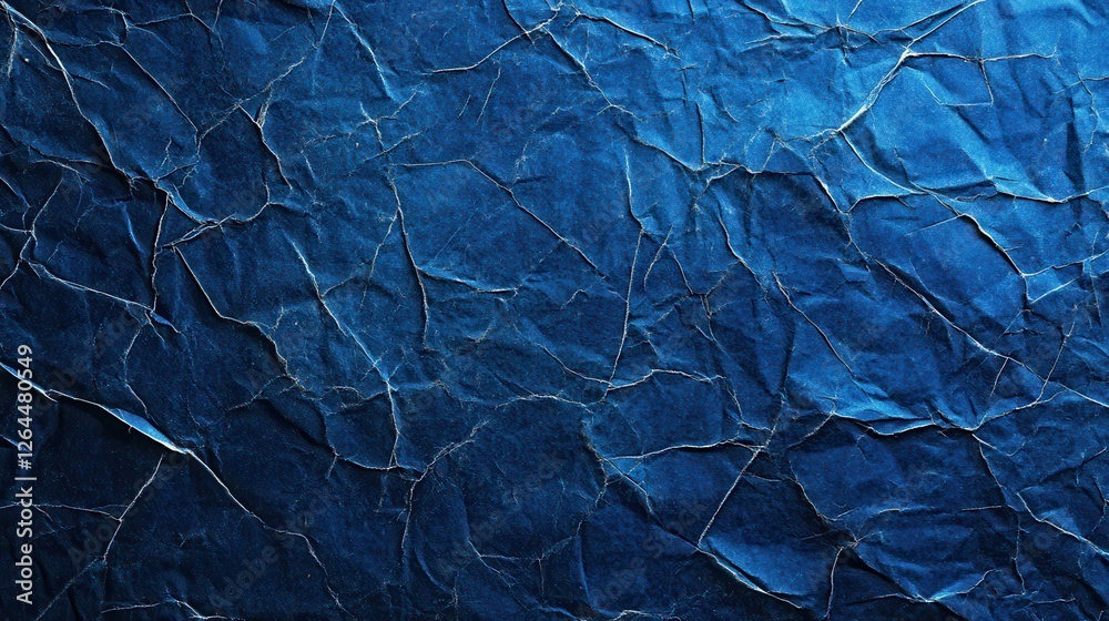 Obraz premium Crumpled Blue Paper Texture Background Design (60)