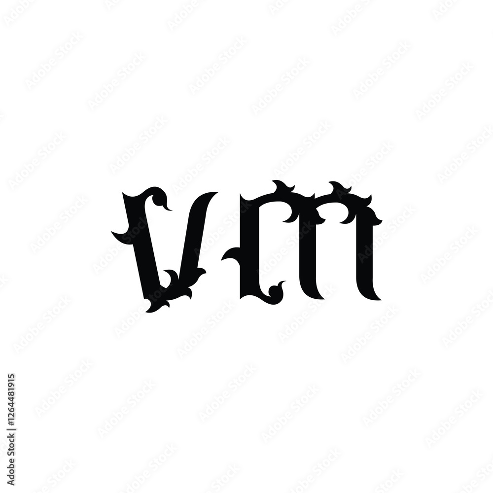 VM monogram logo design letter text name symbol monochrome logotype alphabet character simple logo VM monogram logo design letter text name symbol monochrome logotype alphabet character simple logo