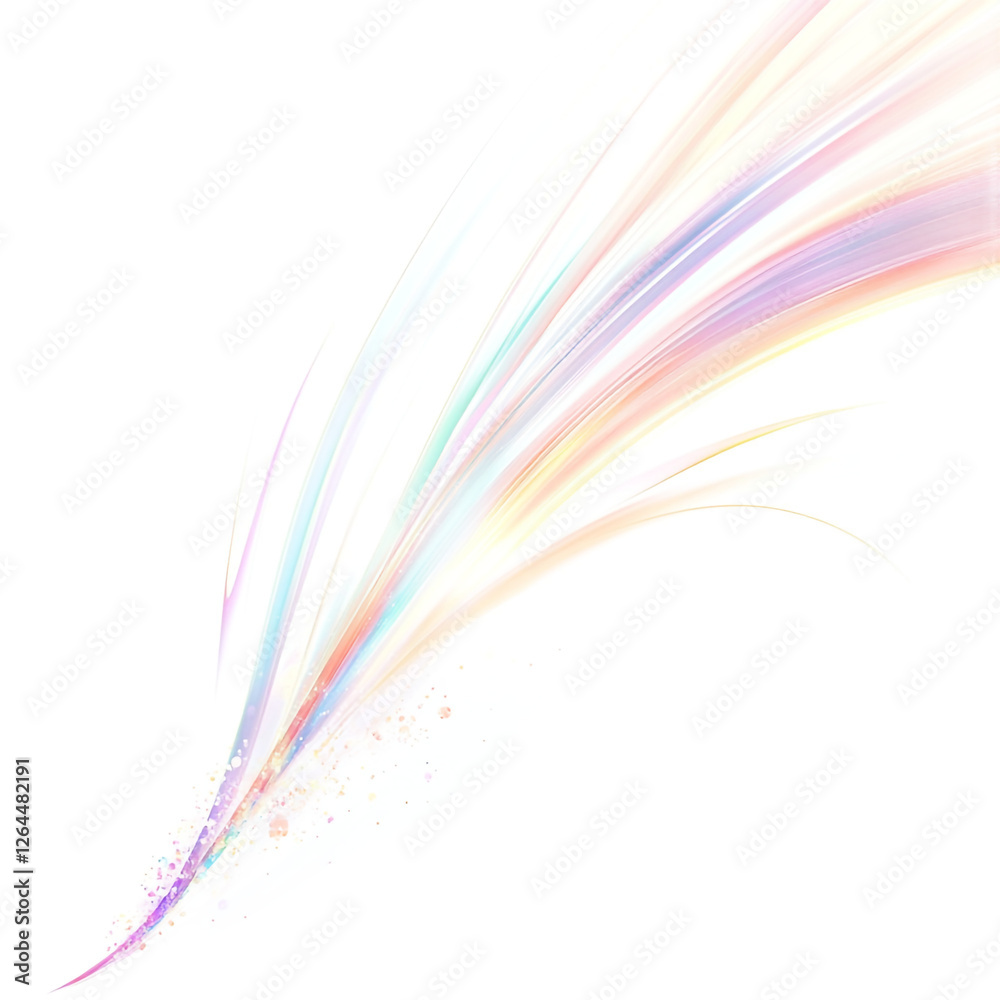 Abstract colorful light streak isolate on a transparent background Abstract colorful light streak isolate on a transparent background