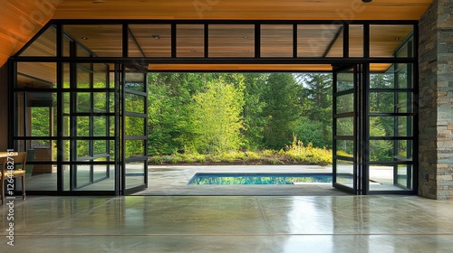 Glass caf doors allowing natural light inside