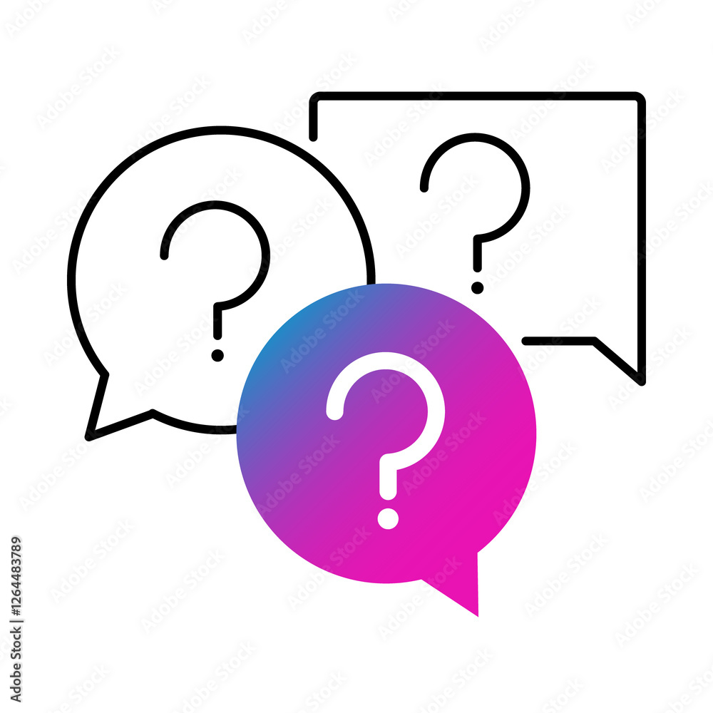 Question mark icon. Curiosity, inquiry, exploration, critical thinking, and idea generation. Question mark icon. Curiosity, inquiry, exploration, critical thinking, and idea generation.