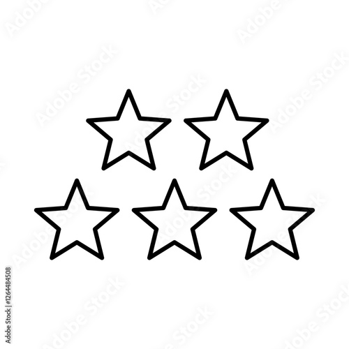 Star Rank Line Editable Stroke Icon. Real Estate, Building, House, Home, Property Vector Illustration