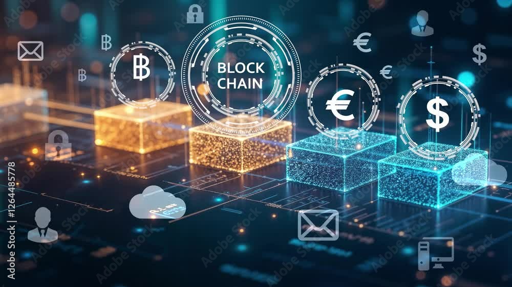 Blockchain and Cybersecurity in Digital Finance Secure Transactions and Decentralized Currency Network.4k video