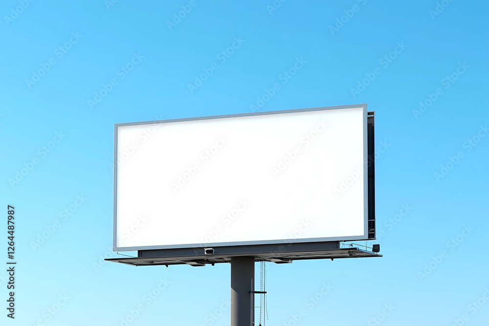 Outdoor billboard on blue sky background with clipping path Outdoor billboard on blue sky background with clipping path
