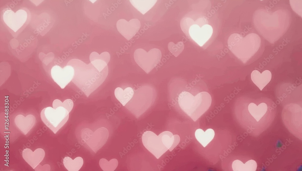 Pink Heart Bokeh: A dreamy background of soft pink hues filled with out-of-focus heart shapes, creating a romantic and enchanting atmosphere. Perfect for Valentine's Day, wedding invitations. Pink Heart Bokeh: A dreamy background of soft pink hues filled with out-of-focus heart shapes, creating a romantic and enchanting atmosphere. Perfect for Valentine's Day, wedding invitations.