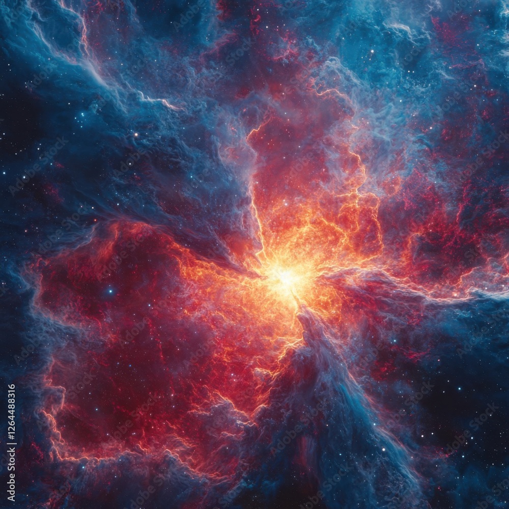 Vibrant Cosmic Explosion in Deep Space with Colorful Nebulae Effects Vibrant Cosmic Explosion in Deep Space with Colorful Nebulae Effects
