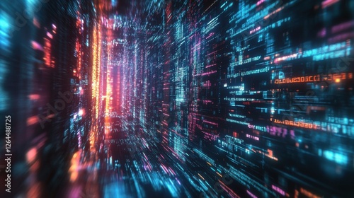 Wallpaper Mural Artificial Intelligence illustration. Artificial intelligence and machine learning concept. Digital computer code. Data transfer concepts in internet. Torontodigital.ca