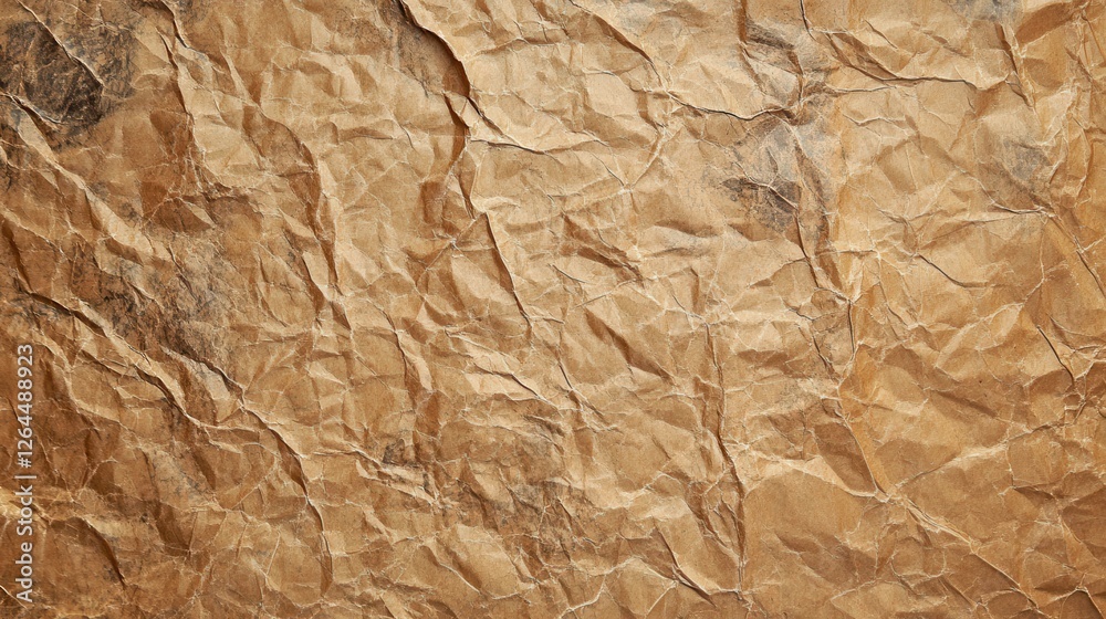 Fototapeta premium Crumpled brown paper texture background (61)