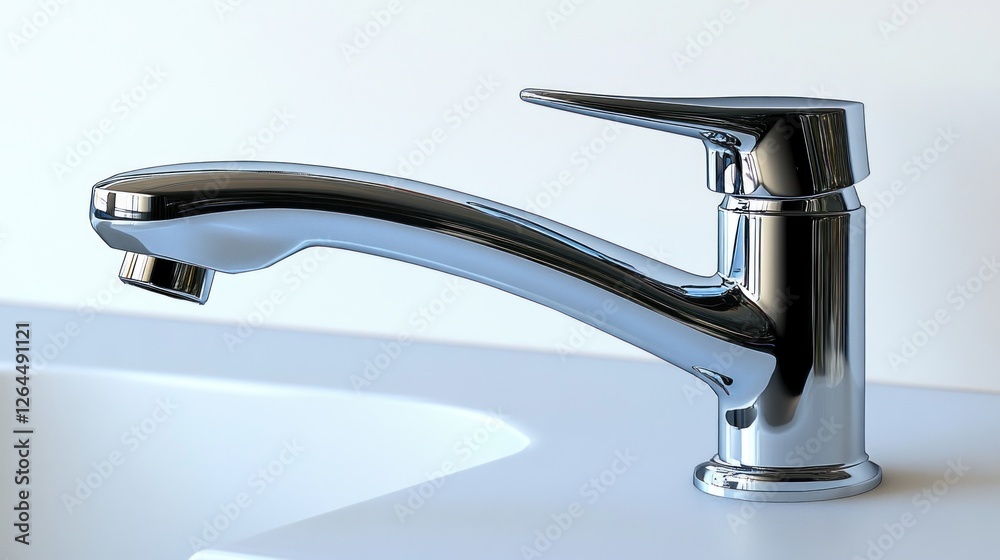 Sleek Chrome Faucet: Modern Bathroom Fixture Design Sleek Chrome Faucet: Modern Bathroom Fixture Design