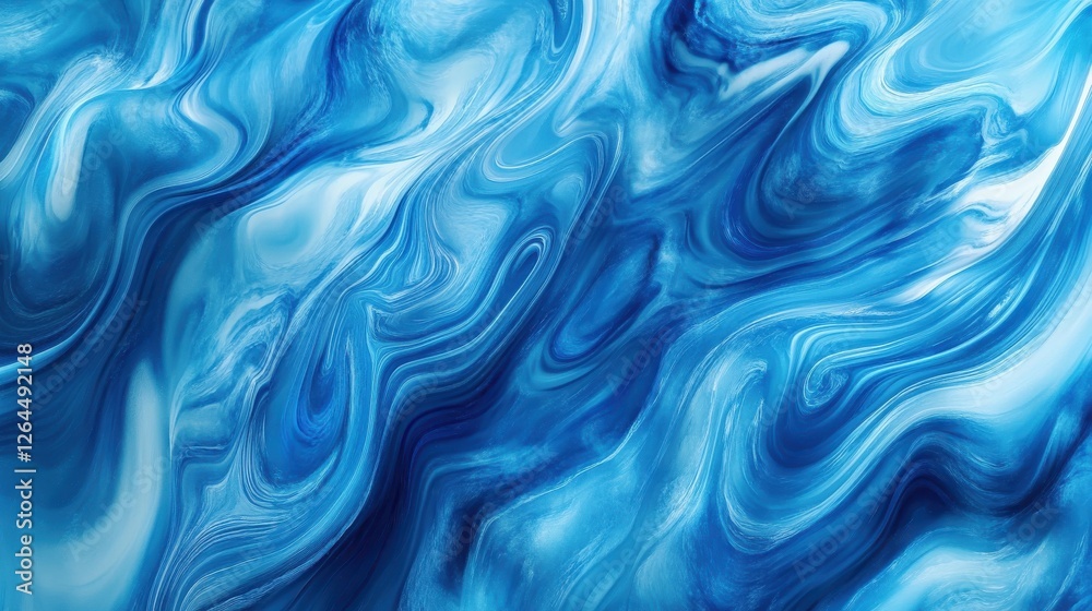 Obraz premium Digital technology blue and cyan flowing lines poster web page PPT background