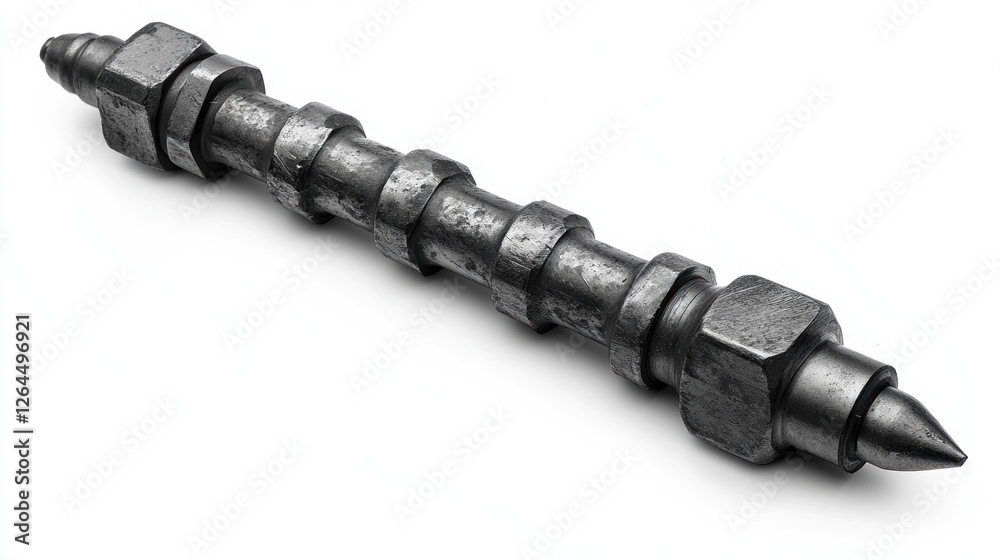 Industrial Metal Object: Close-up of a Grey Metallic Component Industrial Metal Object: Close-up of a Grey Metallic Component