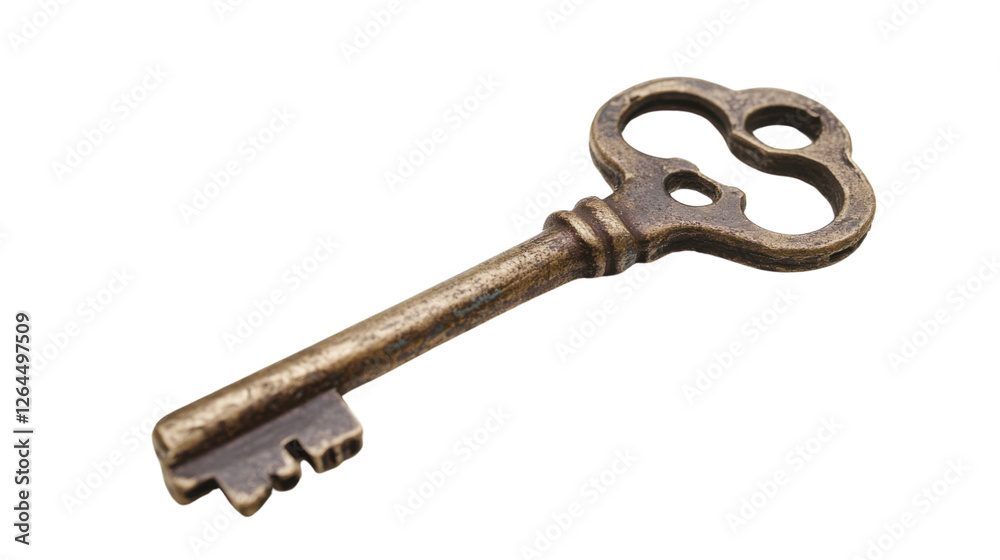old rusty key isolated on white background old rusty key isolated on white background
