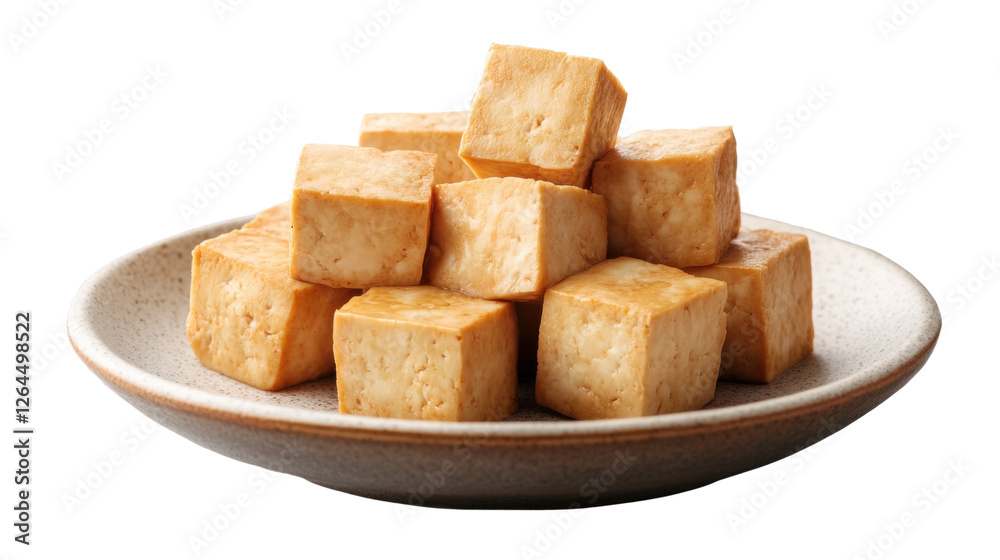 brown sugar cubes in plate isolated on white background brown sugar cubes in plate isolated on white background