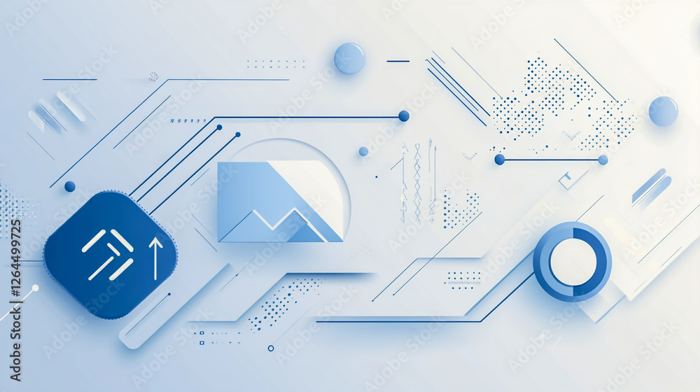 Abstract background with geometric shapes and arrows, a technology banner for business concept design Abstract background with geometric shapes and arrows, a technology banner for business concept design