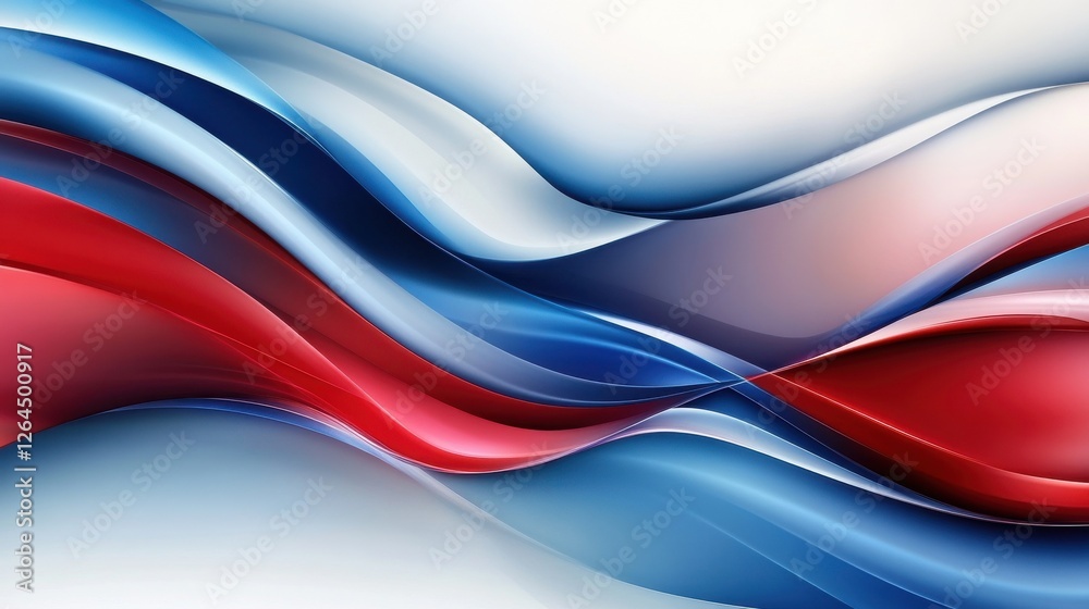 Fototapeta premium Abstract background with blue and red waves leading lines