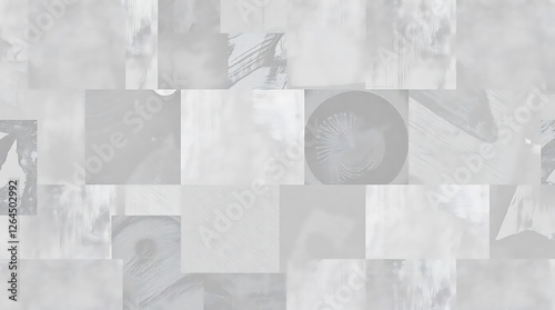 A high-resolution abstract background, a collage of various textures and patterns, rendered in grayscale, showcasing various shades of grey and contrasting tonal values.
