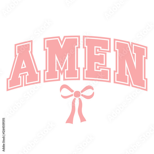 Simple yet powerful Christian typography design with "Amen" and a decorative bow, great for faith-based projects