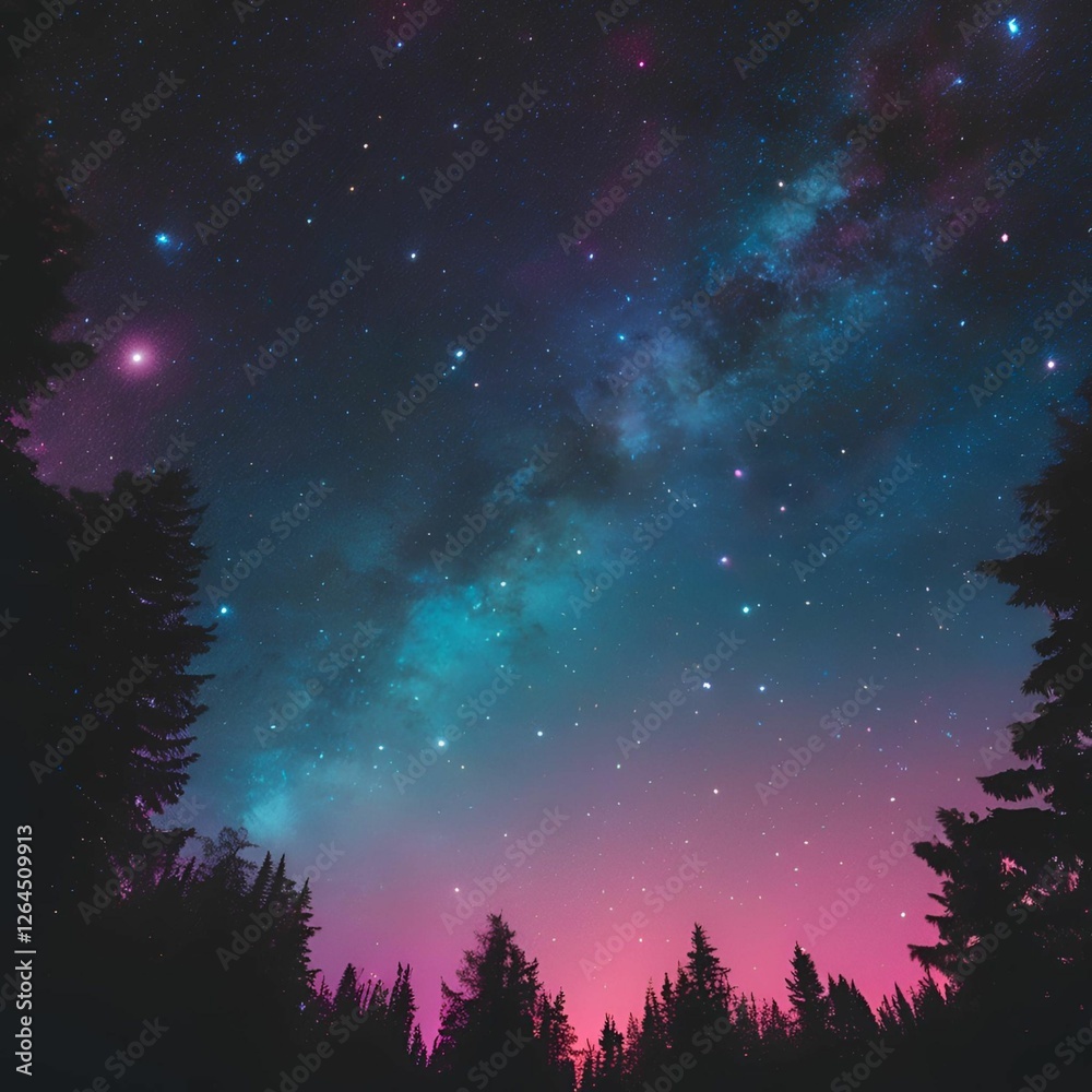 Fototapeta premium Night view with stars wallpaper