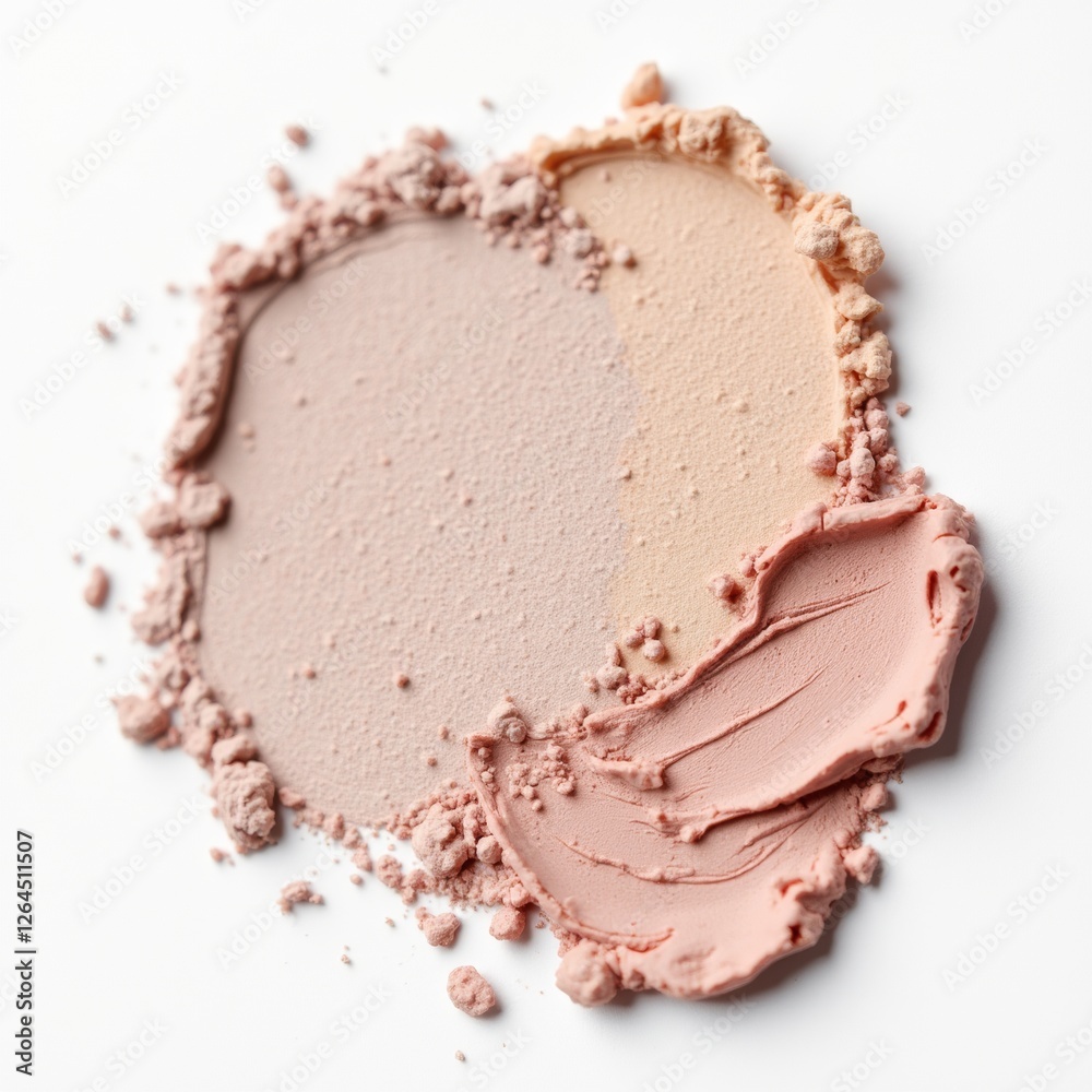 A clean and minimalistic close-up of a pastel-colored eyeshadow palette against a white background, perfect for beauty and makeup product displays. A clean and minimalistic close-up of a pastel-colored eyeshadow palette against a white background, perfect for beauty and makeup product displays.