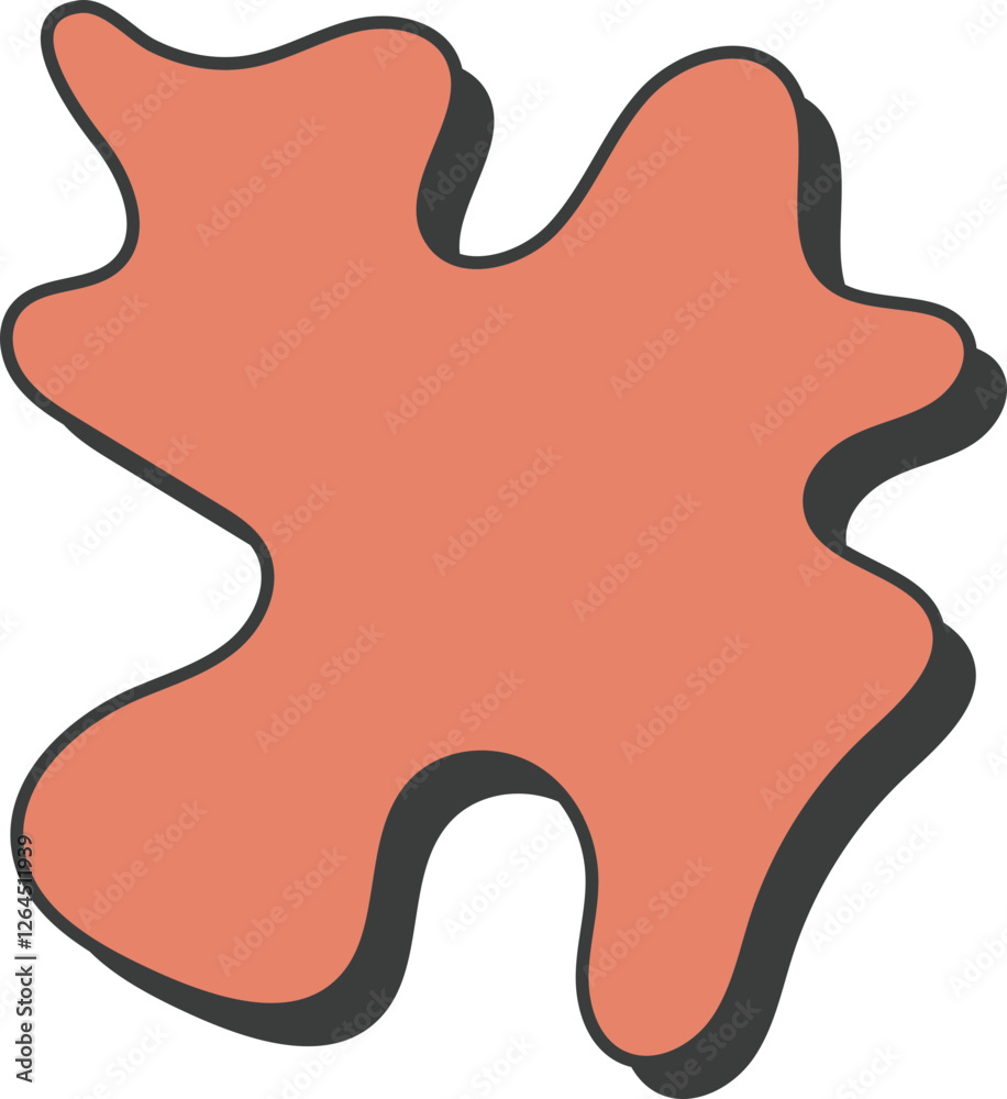 Abstract Retro Groovy Shape Element Decoration Abstract Retro Groovy Shape Element Decoration