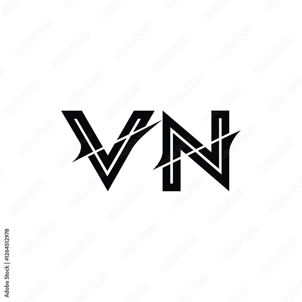 VN monogram logo design letter text name symbol monochrome logotype alphabet character simple logo VN monogram logo design letter text name symbol monochrome logotype alphabet character simple logo