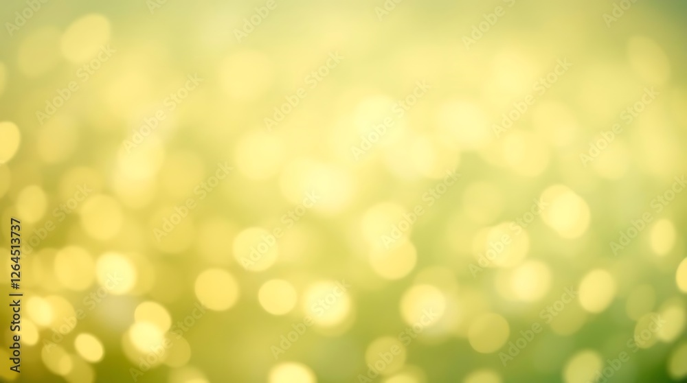 Obraz premium High-resolution abstract background image featuring a field of soft, glowing light orbs in varying shades of green and yellow, rendered in a minimalist style with a shallow depth of.