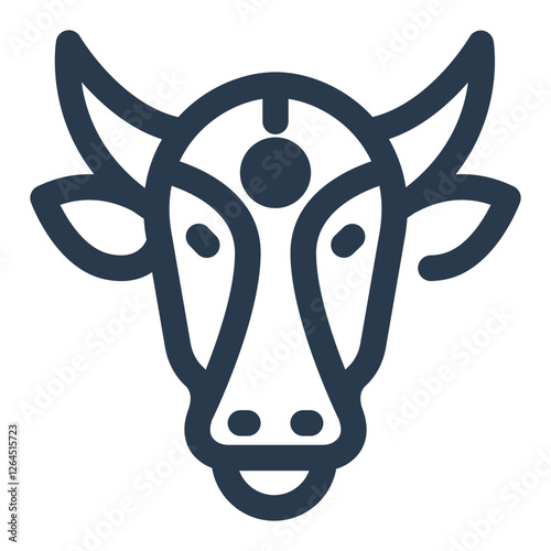 Holy Cow with Sacred Symbol on Forehead for Worship