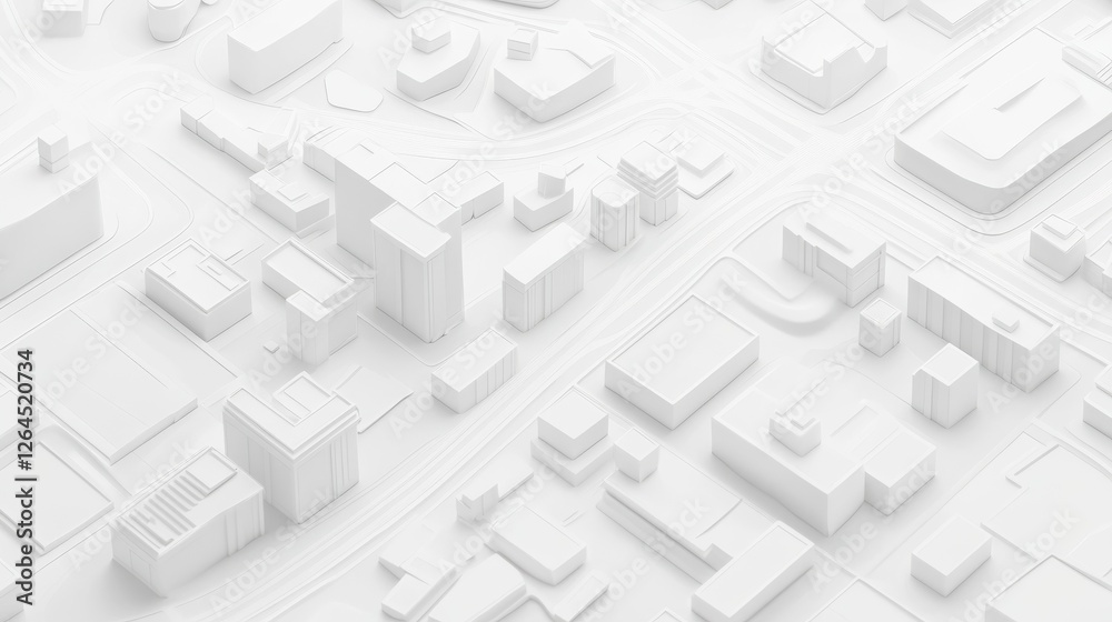 3d render of white map scene with city roads buildings top view isometric perspective 3d render of white map scene with city roads buildings top view isometric perspective