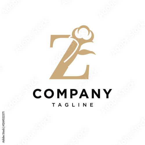 Letter Z Cotton Gold Logo Icon vector