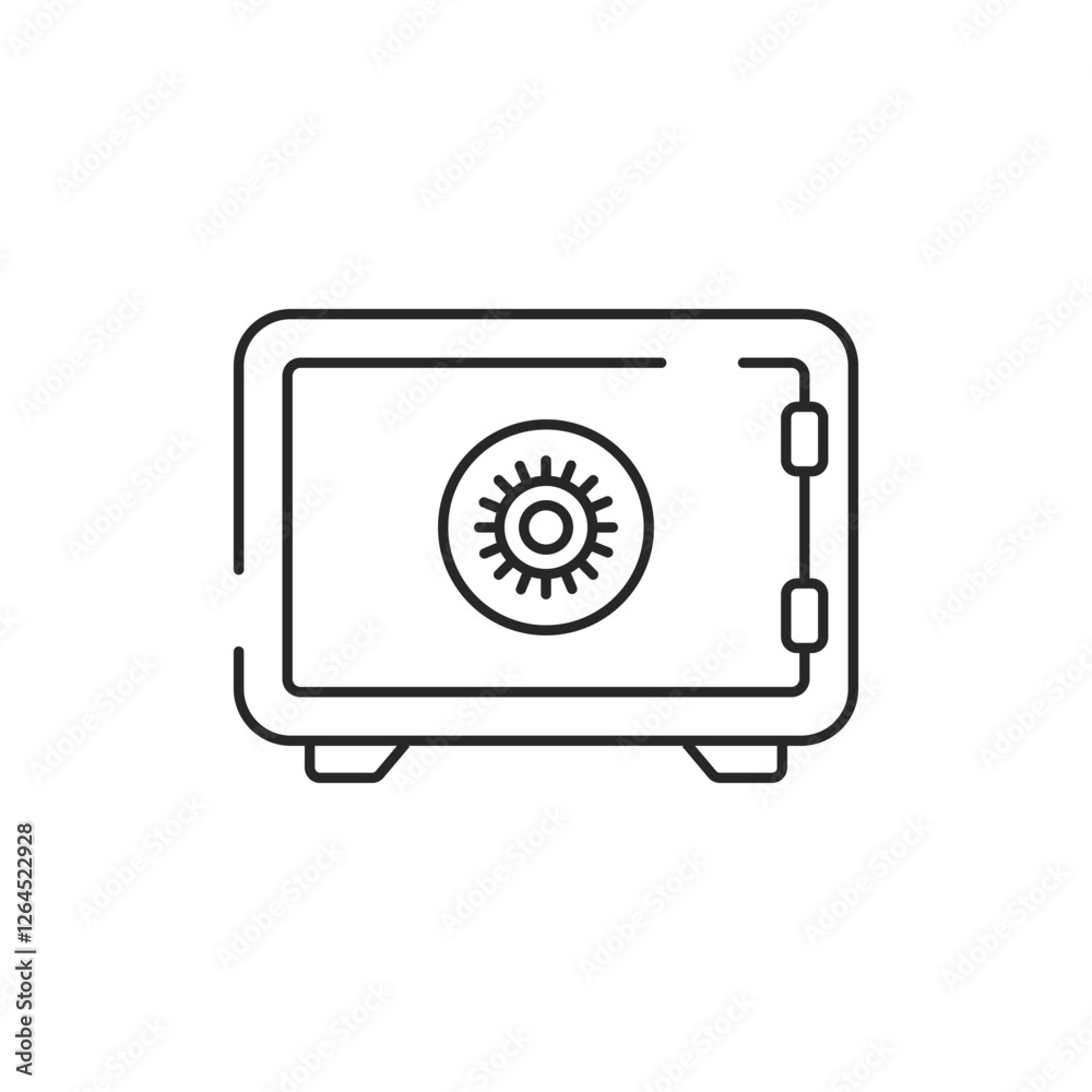 Metal bank safe icon in flat style. Money vault vector illustration on isolated background. Storage sign business concept. Metal bank safe icon in flat style. Money vault vector illustration on isolated background. Storage sign business concept.