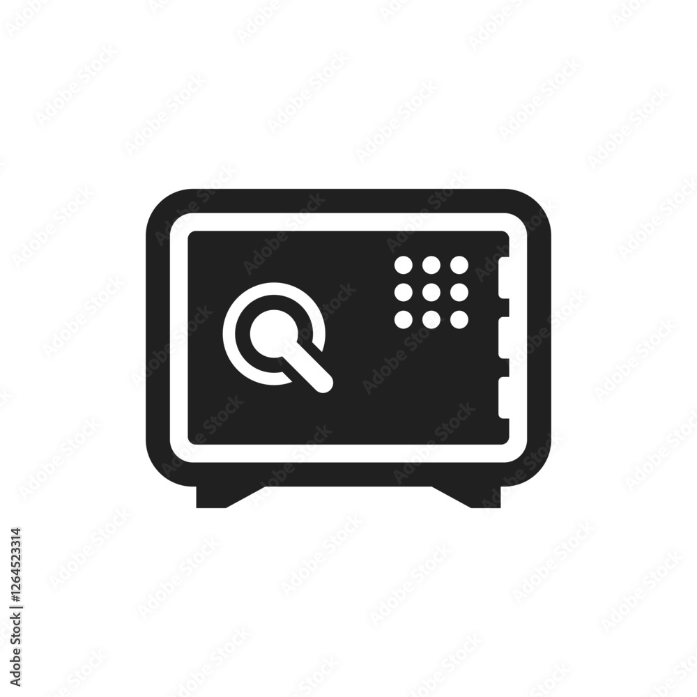 Metal bank safe icon in flat style. Money vault vector illustration on isolated background. Storage sign business concept. Metal bank safe icon in flat style. Money vault vector illustration on isolated background. Storage sign business concept.