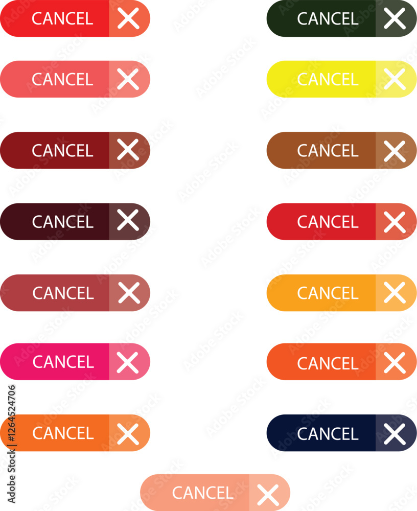 Variant Color Background & Cancel Logo – Modern Cancel Button & Icon Variant Color Background & Cancel Logo – Modern Cancel Button & Icon