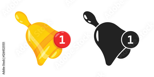 Notification bell icon in flat style. Incoming inbox message vector illustration on isolated background. Ringing bell sign business concept.