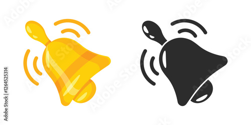 Notification bell icon in flat style. Incoming inbox message vector illustration on isolated background. Ringing bell sign business concept.