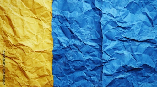 Wallpaper Mural Crumpled yellow, blue paper texture background Torontodigital.ca