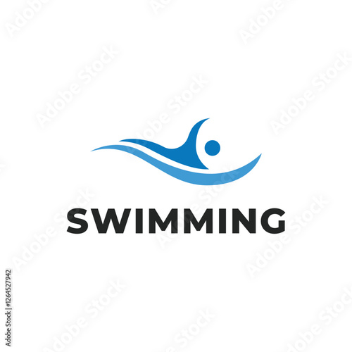 swimming logo design concept simple idea