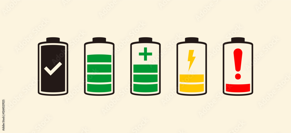 Battery symbols with fast charging, exclamation, low, plus, minus, tick and full charge signs. symbol charge battery icons art vector illustration. Battery Full charge indicator, low charge sign. Battery symbols with fast charging, exclamation, low, plus, minus, tick and full charge signs. symbol charge battery icons art vector illustration. Battery Full charge indicator, low charge sign.