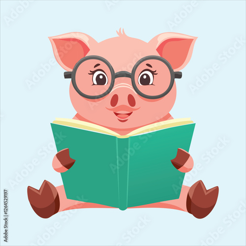 pig with large glasses, trying to read a map while traveling