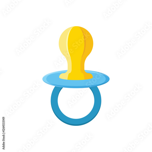 Baby pacifier icon in flat style. Nipple for newborn child vector illustration on isolated background. Soother sign business concept.