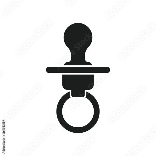 Baby pacifier icon in flat style. Nipple for newborn child vector illustration on isolated background. Soother sign business concept.