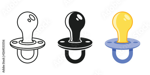 Baby pacifier icon set collection in flat style. Nipple for newborn child vector illustration on isolated background. Soother sign business concept.